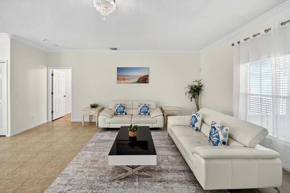 Bright living room with two sofas and a coffee table
